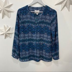 Stitch fix skies are blue patterned blouse top